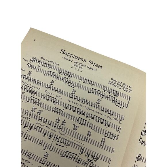 Happiness Street Corner Sunshine Square Sheet Music Georgia Gibbs Wolfson White - Picture 3 of 5
